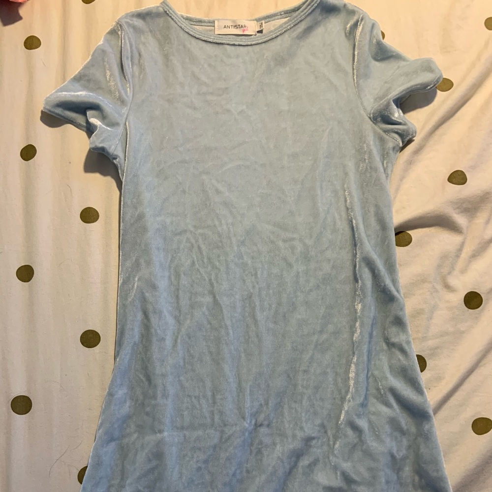 SOOOO CUTE blue velvet dress